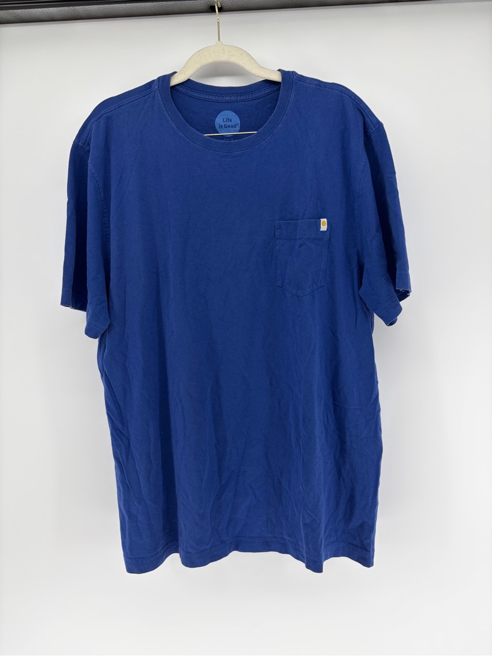 Life is Good classic Fit Plain Blue T-Shirt L